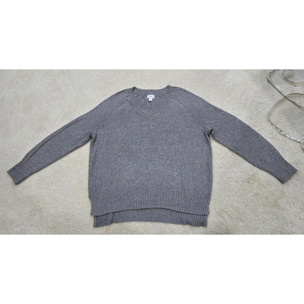 OLD NAVY Womens‎ Gray Speckled V Neck Long Sleeve Sweater Size L